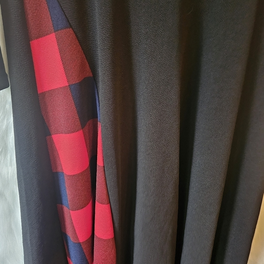 Shein Perfectly Plaid Holiday Midi Dress W/ Bow Accent - Picture 5 of 10